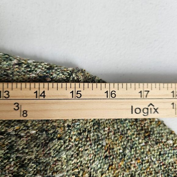 Christopher & Banks Sweater Women's M Green Boucle Knit Cardigan Open Front - Picture 6 of 10